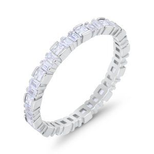 Baguette Princess Full Eternity Wedding Band Ring